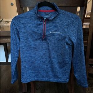 Vineyard Vines Boy’s Heathered Blue Quarter-Zip Shep Shirt size Y7